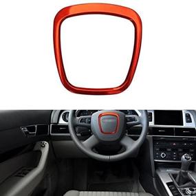 img 4 attached to 🍊 Premium Trapezoid Car Steering Wheel Sticker - Aluminum Emblem Trim for Audi A3/A4L/A6L - Stylish Orange Design!