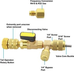 img 3 attached to Набор инструментов для удаления клапана HVAC от NovelBee с двойными 🔧 портами SAE, латунным переходником, 20 шт. клапана и 10 шт. латунных гаек.