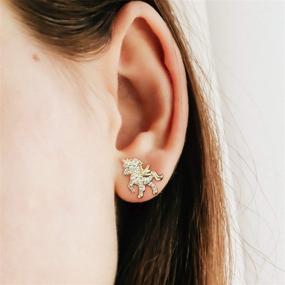 img 2 attached to 🎄 TEZCRT 8 Pairs Christmas Themed Stud Earrings in Delicate Designed Package: Festive & Cute Jewelry for Teens, Girls, and Women – Perfect for Holiday Parties