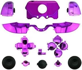 img 1 attached to 🎮 WPS Chrome ABXY Dpad Triggers Full Buttons Set Mod Kits for Xbox One/Elite Controller (3.5mm Port) - Chrome Purple + Screwdriver Set Included