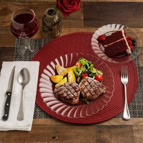img 1 attached to 🍽️ Perfect Settings 50 Piece Premium Clear Plastic Plates: Elegant Disposable Dinnerware Sets for 25 Guests - Heavy Duty, Flared Edge, 10 Inch Dinner & 7 Inch Salad Plates