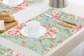 img 1 attached to 🍽️ Enhance Your Dining Experience with Moslion's Romantic Waterproof Heat Resistant Placemats