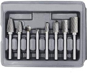 img 4 attached to Premium 8pcs Double Cut Solid Carbide Burr Set for Die Grinder Drill - Ideal for Metal Wood Carving, Engraving, Polishing, Drilling - 1/4 Inch Shank