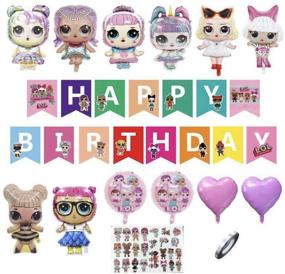 img 3 attached to Girls' Surprise Party Supplies - Happy Birthday Banners and Dolls Decorations