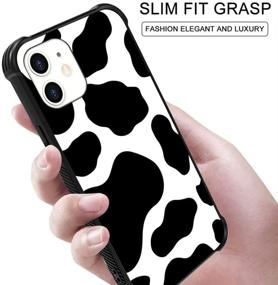 img 2 attached to 🐄 Stylish Cow Print iPhone 12 Case with Lanyard Strap Holder - Full Protection for Women & Girls (6.1 Inch)