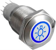 esupport 12v car vehicle blue led light headlight push button metal toggle switch 16mm logo