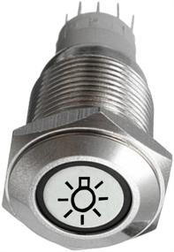 img 3 attached to ESUPPORT 12V Car Vehicle Blue LED Light Headlight Push Button Metal Toggle Switch 16Mm