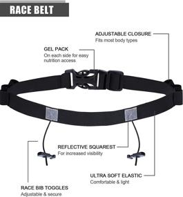 img 1 attached to 🏅 JOVITEC Race Number Belt with Gel Loop Pockets - Ideal for Running, Cycling, Triathlon, and Marathon (Black)