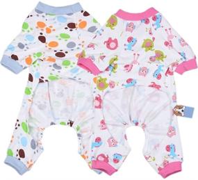 img 2 attached to 🐾 Amakunft 2-Pack Dog Clothes: Soft Dog Pajamas for Cats and Dogs - Cozy Cotton Puppy Rompers, Pet Jumpsuits, and Bodysuits