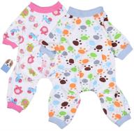 🐾 amakunft 2-pack dog clothes: soft dog pajamas for cats and dogs - cozy cotton puppy rompers, pet jumpsuits, and bodysuits logo
