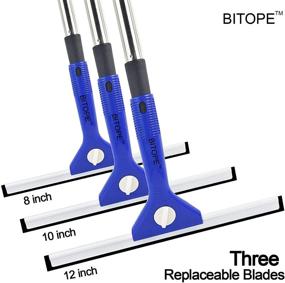 img 3 attached to 🧼 BITOPE 59" Long-Handled Window Squeegee with 3 Replaceable Water Squeegee Blades - Ideal for Shower Glass, Car Windows, Tiles (Blue)