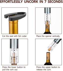 img 2 attached to 🍷 DEKOHM Rechargeable Electric Wine Opener Set - Cordless Corkscrew with 5-IN-1 Pourer, Vacuum Stopper, Foil Cutter, Charger - Automatic Wine Gift Set