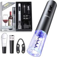 🍷 dekohm rechargeable electric wine opener set - cordless corkscrew with 5-in-1 pourer, vacuum stopper, foil cutter, charger - automatic wine gift set логотип