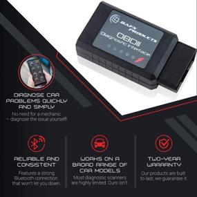 img 2 attached to 🚗 Bafx Products Wireless Bluetooth OBD2 Scanner Diagnostic Code Reader for Android - Scan, Reset & Clear Car Check Engine Light