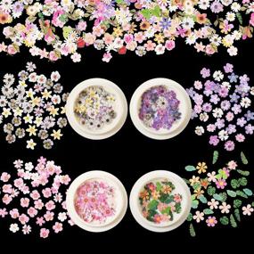 img 3 attached to 🌺 Vibrant 9 Boxes 3D Flower Nail Art Sequins: Colorful Mixed Flowers & Leaves Stickers for DIY Crafting and Nail/Face/Body Decoration