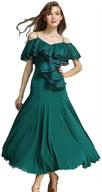 💃 exquisite french classic luxury lotus leaf swing ice silk dance costume for women - perfect for latin, flamenco, ballroom, waltz, and salsa dancing! логотип