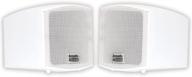 enhance your indoor sound experience with acoustic audio aa321w mountable indoor speakers – 400 watts, white bookshelf pair logo