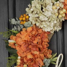 img 1 attached to 🍂 QUNWREATH 18 Inch Autumn Hydrangea Wreath for Front Door - Thanksgiving Fall Decoration