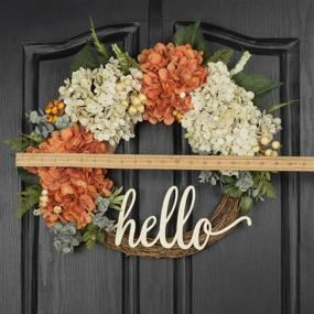 img 2 attached to 🍂 QUNWREATH 18 Inch Autumn Hydrangea Wreath for Front Door - Thanksgiving Fall Decoration