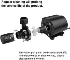 img 1 attached to 🐠 Efficient DC12V Submersible Clear Water Pump: Adjustable Power, 14½ ft Lift, 210 GPH, for Aquariums, Fish Tanks, Rockeries & More