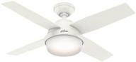 🔍 hunter dempsey indoor ceiling fan, 44-inch, white, with led light and remote control логотип
