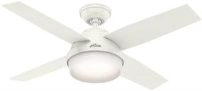 img 2 attached to 🔍 Hunter Dempsey Indoor Ceiling Fan, 44-inch, White, with LED Light and Remote Control