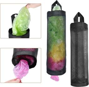 img 2 attached to 🛍️ Supkiir Plastic Bag Holder - Set of 4, Foldable and Washable Grocery Bag Dispenser for Kitchen Plastic Bag Storage