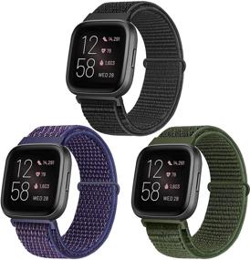 img 4 attached to Потрясающий набор из 3-х спортивных и дышащих ремешков XFYELE для Fitbit Versa 2 / Versa / Versa Lite / Versa SE - мужские/женские аксессуары