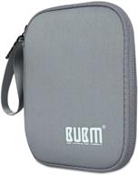 protective gray carrying case for portable external hard drive - bubm travel organizer and cable bag logo