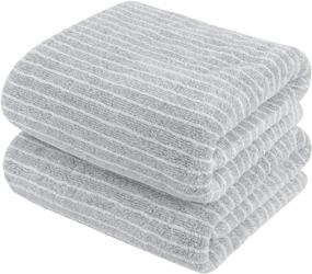 img 4 attached to 🧼 KinHwa Microfiber Bath Towels: Luxurious, Soft, and Absorbent 2-Pack Towels for Sports, Travel, Fitness, and More