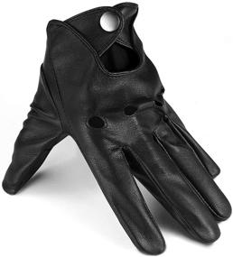 img 4 attached to 🧤 Кожаные наручные перчатки для вождения на открытом воздухе с функцией сенсорного экрана - необходимые аксессуары