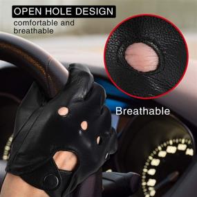 img 1 attached to 🧤 Кожаные наручные перчатки для вождения на открытом воздухе с функцией сенсорного экрана - необходимые аксессуары