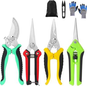 img 4 attached to 🌿 Topbooc 5 Pack Garden Pruning Shears with Stainless Steel Blades – Includes Gardening Gloves and Heavy Duty Bypass Pruning Shears Set