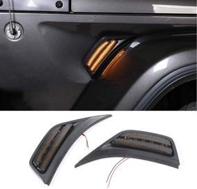 img 4 attached to 🚗 Enhance Visibility and Style with Voodonala Jeep JL LED Fender Marker Lights - Smoke Lens 2pcs