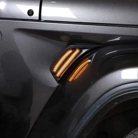 img 3 attached to 🚗 Enhance Visibility and Style with Voodonala Jeep JL LED Fender Marker Lights - Smoke Lens 2pcs