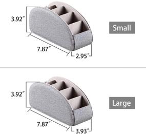 img 3 attached to 📺 Организуйте и храните все ваши пульты с кожанным органайзером для пультов - дизайн с изогнутыми краями и 5 тщательно продуманными отделениями - идеально для телевизора, кондиционера, игровой приставки, DVD, Blu-ray, медиаплеера, контроллера отопления и многого другого - серый матерчатый.