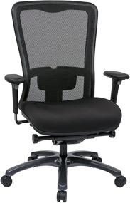 img 4 attached to 🪑 ProGrid Mesh Back and Padded Coal FreeFlex Seat Office Chair with Adjustable Arms, Lumbar Support, and Titanium Finish Base - High Back, Black