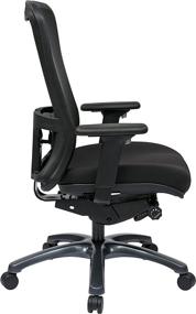 img 3 attached to 🪑 ProGrid Mesh Back and Padded Coal FreeFlex Seat Office Chair with Adjustable Arms, Lumbar Support, and Titanium Finish Base - High Back, Black