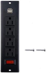 img 3 attached to Черная настольная вставка VILONG с USB, 4 розетками, 1440 Дж, стандартный вилки, кабель питания 9,8 фута - идеально подходит для конференций, офиса, дома, кухни (черный)