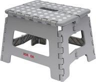 🪜 light grey foldable step stool - 9 inch anti-slip lightweight folding stool for kitchen, bathroom, and bedroom logo