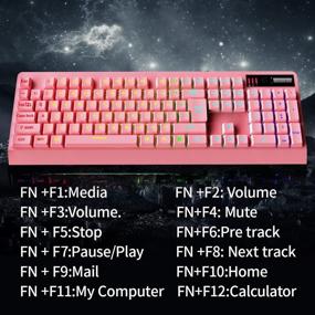 img 3 attached to ZJFKSDYX Wireless Gaming Keyboard and Mouse Combo - Rechargeable Mechanical Feel - RGB LED Backlight - Ergonomic Waterproof Design - PC Gamer (Pink)