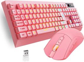 img 4 attached to ZJFKSDYX Wireless Gaming Keyboard and Mouse Combo - Rechargeable Mechanical Feel - RGB LED Backlight - Ergonomic Waterproof Design - PC Gamer (Pink)