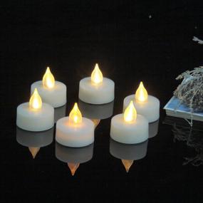 img 1 attached to 6 Flameless Tealight Candles with Remote and Timer - Flickering LED Battery 🕯️ Operated Tea Lights for Halloween, Jack-O-Lantern Pumpkin Wedding Centerpieces, Christmas Party Decorations - Includes Batteries