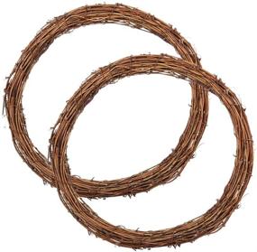 img 4 attached to 12-Inch Natural Grapevine Wreaths for Christmas Crafts & Decorations - DIY Front Door or Wedding Wall Hanging