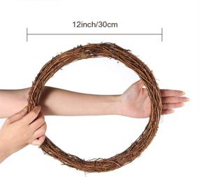 img 3 attached to 12-Inch Natural Grapevine Wreaths for Christmas Crafts & Decorations - DIY Front Door or Wedding Wall Hanging