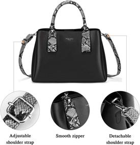 img 2 attached to 👜 Large PU Leather Women's Snakeskin Satchel Handbag Tote with Top Handle and Purse