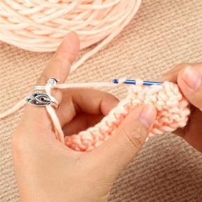 img 1 attached to 🧶 Adjustable Knitting Loop Set - Crochet and Craft Accessories - Braided Open Finger Ring - Peacock Design - Ideal for DIY Knitting Crafts