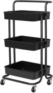 🛒 mobile storage organizer cart with wheels - 3-tier rolling cart for kitchen, bathroom, office, coffee bar and makeup cart logo