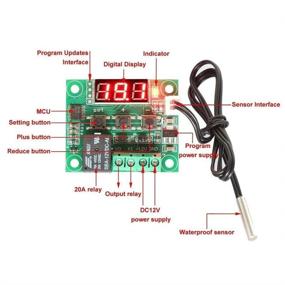img 1 attached to 🌡️ HiLetgo 2pcs W1209 12V DC Digital Temperature Controller Board Micro Digital Thermostat -50-110°C Electronic Temp Control Module Switch with 10A Relay and Waterproof