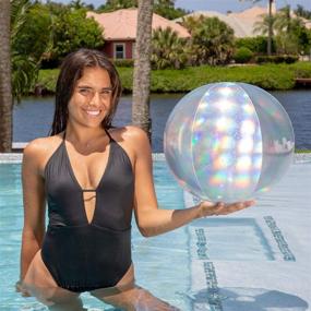 img 2 attached to 🏖️ Holographic 3D Beach Ball by Poolcandy: Color-changing in Sunlight, Lightweight, Ideal for Beach, Pool, Party Décor